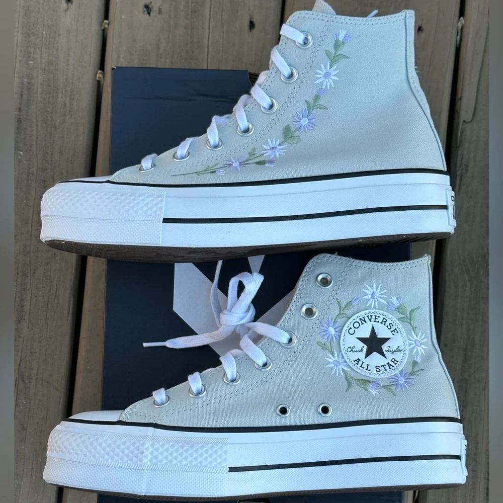 Converse Gray Chuck Taylor All Star Platform High Casual Sneaker Womens 6.5 NEW